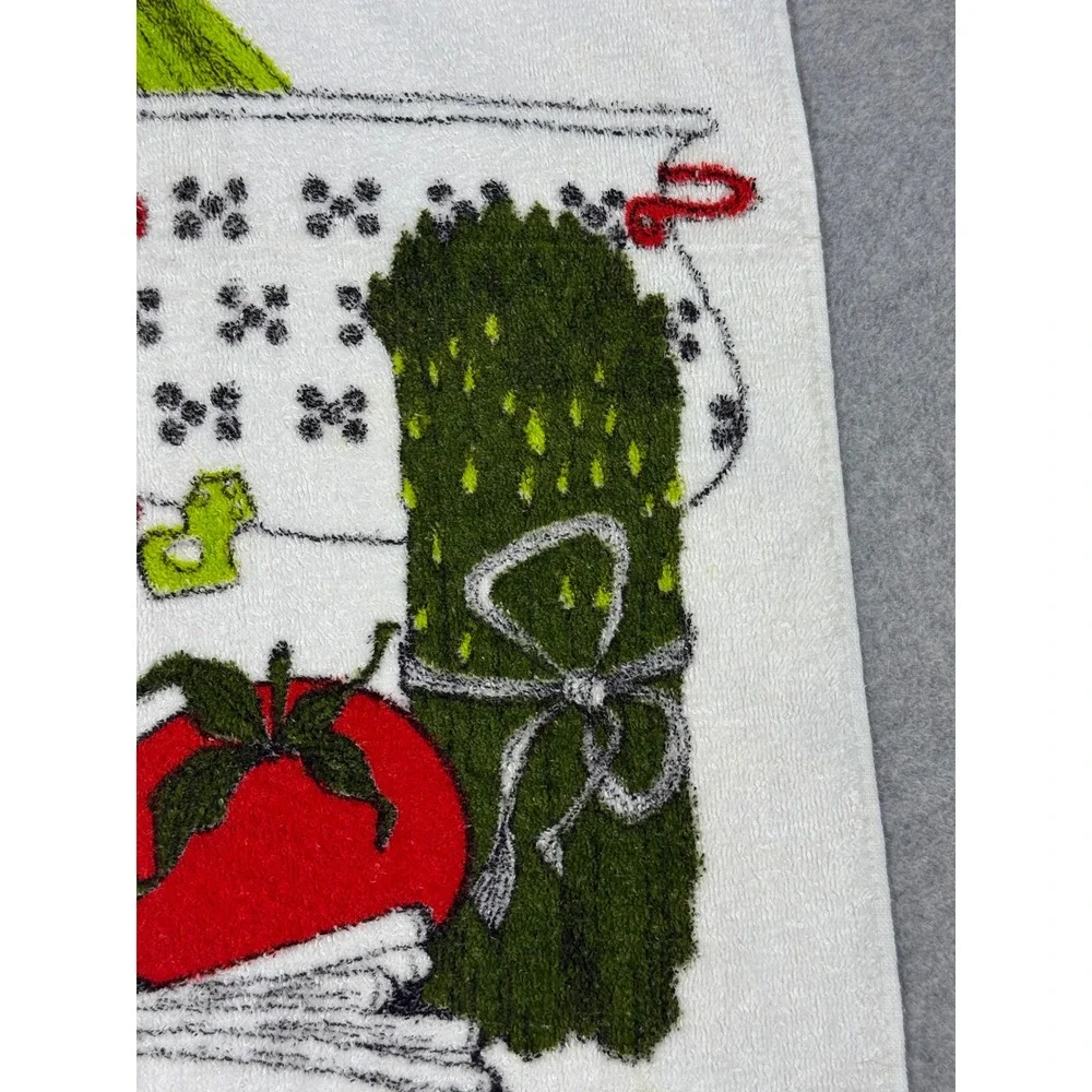 Vintage Ladybug Tomatoes Vegetables Kitchen Towel MCM Retro
